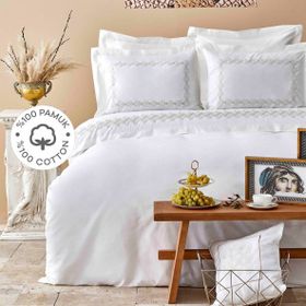 Karaca Home Atlas Gold Pamuk Nakışlı Çift Kişilik Nevresim Takımı