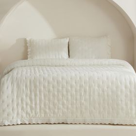 Karaca Home Aurora Beyaz Çift Kişilik Yatak Örtüsü Seti