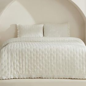 Karaca Home Aurora Beyaz Çift Kişilik Yatak Örtüsü Seti