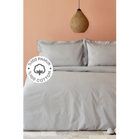 Karaca Home Back To Basic %100 Pamuk Gri Çift Kişilik Nevresim Takımı