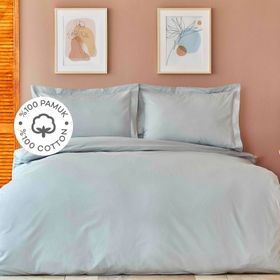 Karaca Home Back To Basic %100 Pamuk Mavi Çift Kişilik Nevresim Takımı