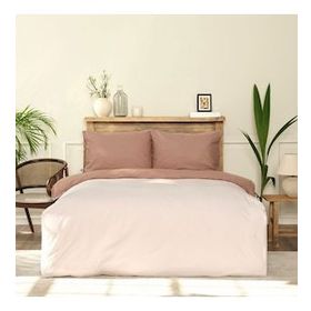 Karaca Home Basic Çift Taraflı Bej Kahve Çift Kişilik Nevresim Takımı
