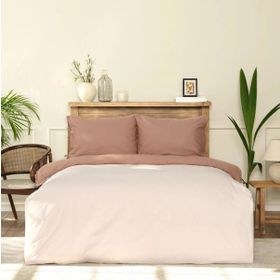 Karaca Home Basic Çift Taraflı Bej Kahve Çift Kişilik Nevresim Takımı