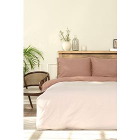 Karaca Home Basic Çift Taraflı Bej Kahve Çift Kişilik Nevresim Takımı