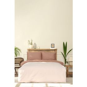 Karaca Home Basic Çift Taraflı Bej Kahve Çift Kişilik Nevresim Takımı