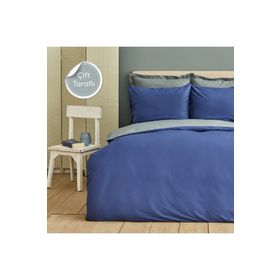 Karaca Home Basic Gri Indigo Çift Taraflı Tek Kişilik Nevresim Takımı