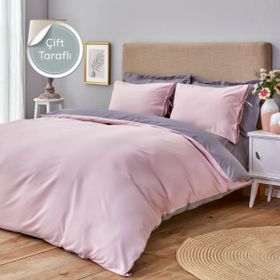 Karaca Home Basic Gül Kurusu Koyu Gri Çift Taraflı Tek Kişilik Nevresim Takımı