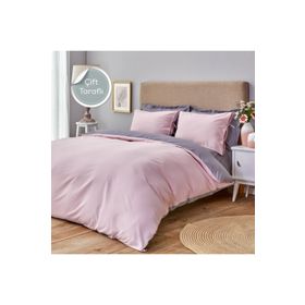 Karaca Home Basic Gül Kurusu Koyu Gri Çift Taraflı Tek Kişilik Nevresim Takımı