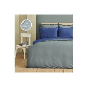 Karaca Home Basic Lacivert Petrol Çift Taraflı Çift Kişilik Nevresim Takımı