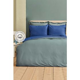 Karaca Home Basic Lacivert Petrol Çift Taraflı Çift Kişilik Nevresim Takımı