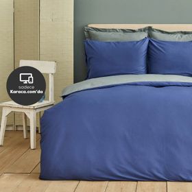 Karaca Home Basic Lacivert Petrol Çift Taraflı Çift Kişilik Nevresim Takımı
