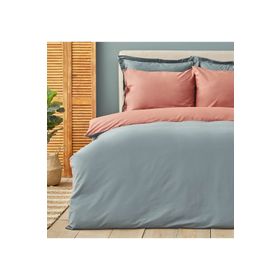 Karaca Home Basic Terecota %100 Pamuk Petrol Çift Taraflı Çift Kişilik Nevresim Takımı