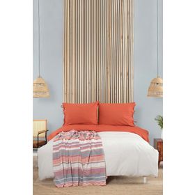 Karaca Home Basic Terecota Nevresimli Taş Çift Taraflı Çift Kişilik Pike Takımı