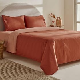 Karaca Home Basis %100 Pamuk Terracota Çift Kişilik Nevresim Takımı