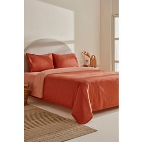 Karaca Home Basis %100 Pamuk Terracota Çift Kişilik Nevresim Takımı