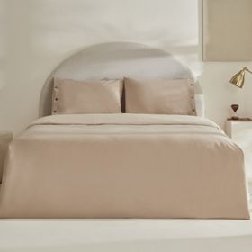 Karaca Home Basis Bej %100 Pamuk Çift Kişilik Nevresim Takımı
