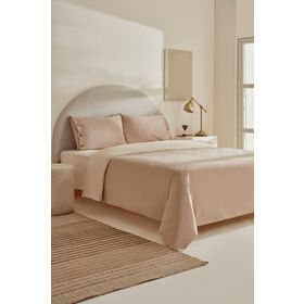 Karaca Home Basis Bej %100 Pamuk Çift Kişilik Nevresim Takımı