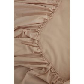 Karaca Home Bej Basic %100 Pamuk Çift Kişilik Lastikli Çarşaf