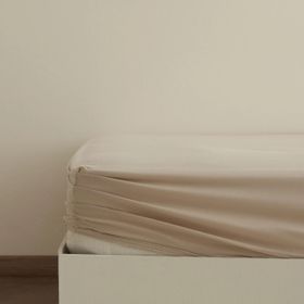 Karaca Home Bej Basic %100 Pamuk Çift Kişilik Lastikli Çarşaf