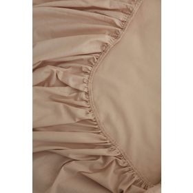 Karaca Home Bej Basic %100 Pamuk Çift Kişilik Lastikli Çarşaf