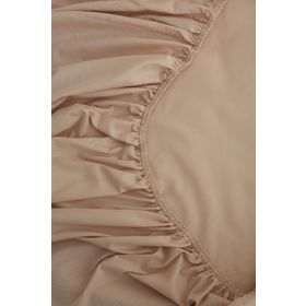 Karaca Home Bej Basic %100 Pamuk Çift Kişilik Lastikli Çarşaf