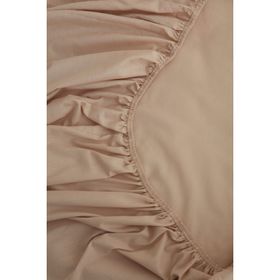 Karaca Home Bej Basic %100 Pamuk Çift Kişilik Lastikli Çarşaf