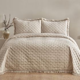 Karaca Home Bej Viona Tek Kişilik Yatak Örtüsü Seti