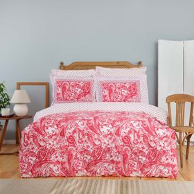 Karaca Home Bellance %100 Pamuk Kırmızı Çift Kişilik Nevresim Takımı