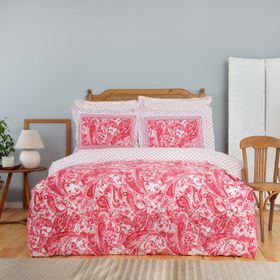 Karaca Home Bellance %100 Pamuk Kırmızı Çift Kişilik Nevresim Takımı