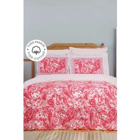 Karaca Home Bellance %100 Pamuk Kırmızı Çift Kişilik Nevresim Takımı