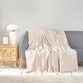 Karaca Home Bety Bej Tek Kişilik Koltuk Örtüsü Tv Battaniyesi