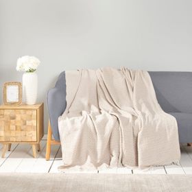 Karaca Home Bety Bej Tek Kişilik Koltuk Örtüsü Tv Battaniyesi