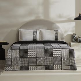 Karaca Home Blake Siyah-Beyaz %100 Pamuk Tek Kişilik Nevresim Takımı
