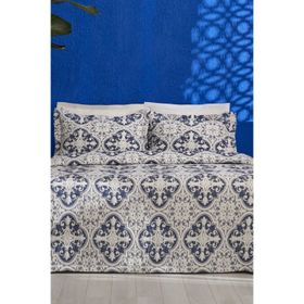 Karaca Home Bluva Mavi Çift Kişilik Yatak Örtüsü Takımı