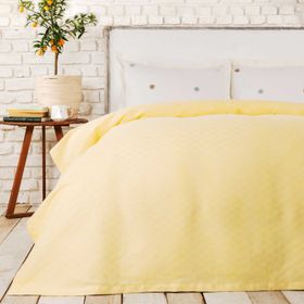 Karaca Home Boni %100 Pamuk Sarı Çift Kişilik Pike