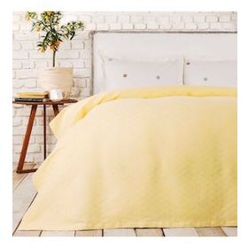 Karaca Home Boni %100 Pamuk Sarı Çift Kişilik Pike