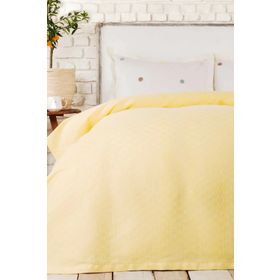 Karaca Home Boni %100 Pamuk Sarı Çift Kişilik Pike