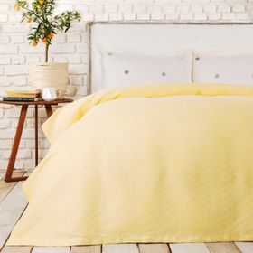 Karaca Home Boni %100 Pamuk Sarı Çift Kişilik Pike