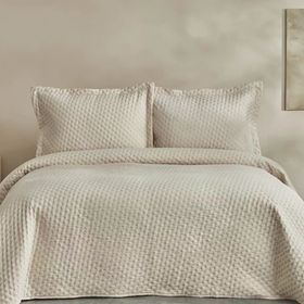 Karaca Home Breeze Soft Ekru Çift Kişilik Yatak Örtüsü Takımı