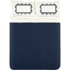 Karaca Home Candice %100 Pamuk Nakışlı Mavi Çift Kişilik Pike Takımı