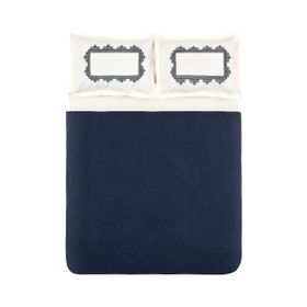 Karaca Home Candice %100 Pamuk Nakışlı Mavi Çift Kişilik Pike Takımı