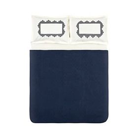 Karaca Home Candice %100 Pamuk Nakışlı Mavi Çift Kişilik Pike Takımı