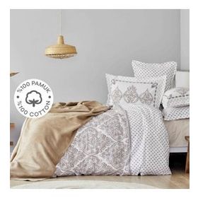 Karaca Home Care Bej Çift Kişilik Nevresim Takımı