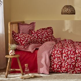 Karaca Home Carlo %100 Pamuk Kırmızı Çift Kişilik Nevresim Takımı