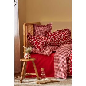 Karaca Home Carlo %100 Pamuk Kırmızı Çift Kişilik Nevresim Takımı