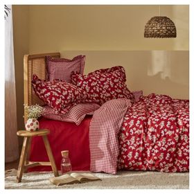 Karaca Home Carlo %100 Pamuk Kırmızı Çift Kişilik Nevresim Takımı