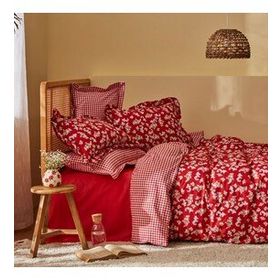 Karaca Home Carlo %100 Pamuk Kırmızı Tek Kişilik Nevresim Takımı