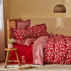 Karaca Home Carlo %100 Pamuk Kırmızı Tek Kişilik Nevresim Takımı