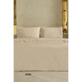Karaca Home Carmello Brodeli %100 Pamuk Bej Çift Kişilik Nevresim Takımı