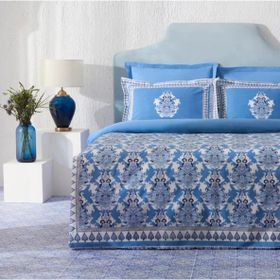 Karaca Home Casandra %100 Pamuk Mavi Çift Kişilik Nevresim Takımı